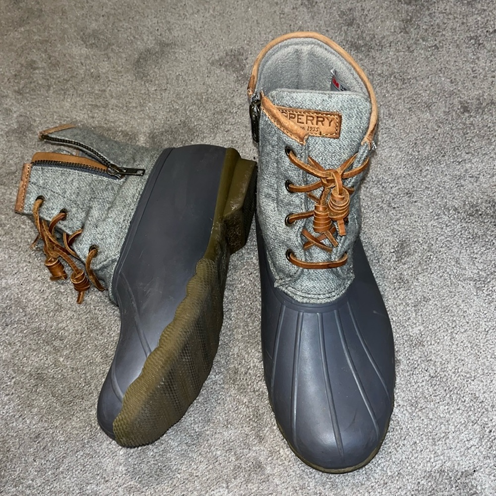 Grey Sperry Boots